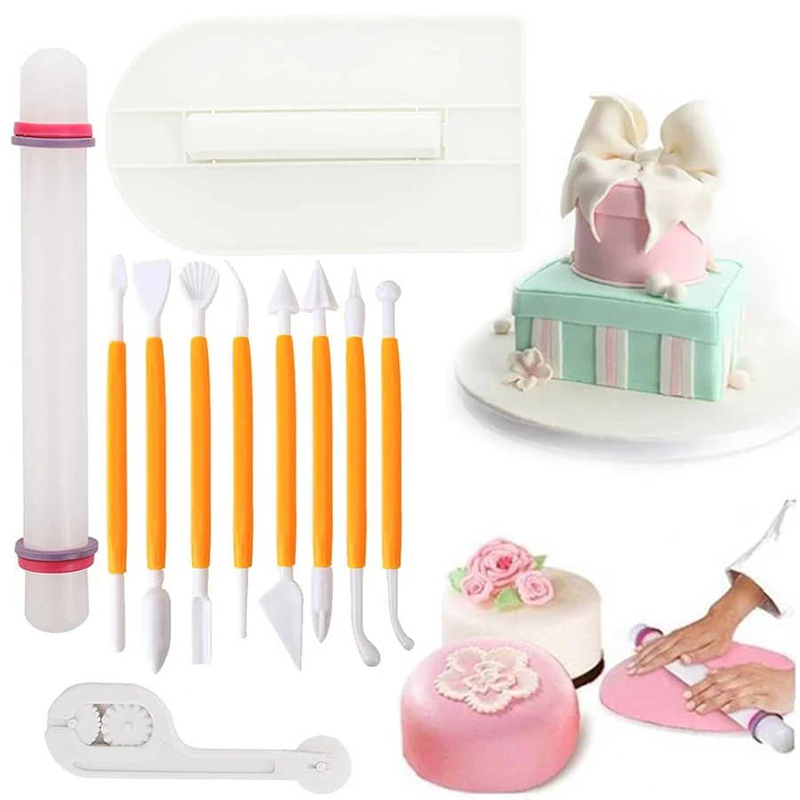 Fondant Smoother Set - 11-częściowy zestaw narzędzi do dekoracji ciast