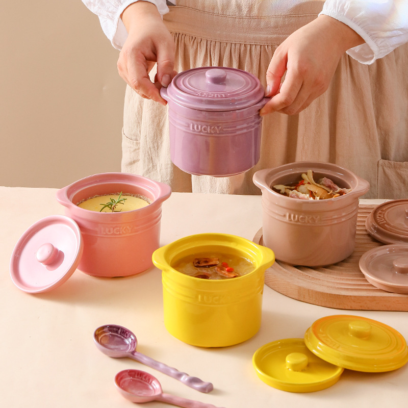 Kitchen Equipment For Baking - Miska ceramiczna z podwójną pokrywką, miska