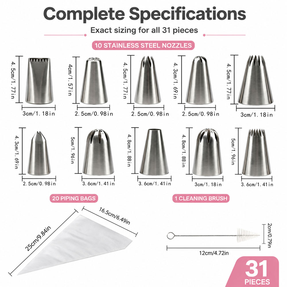 31-częściowy zestaw do dekorac – Decorating Tip Set recenzja i cena