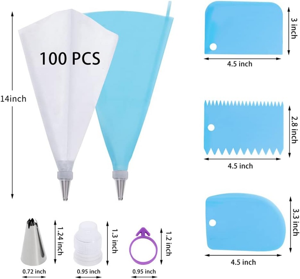 100 szt. Jednorazowych worków  – Decorating Tip Set recenzja i cena