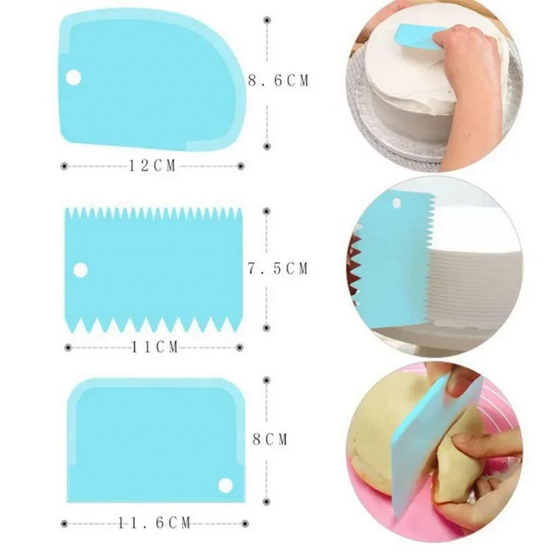3 sztuk/partia skrobak do krem – Fondant Smoother Set recenzja i cena